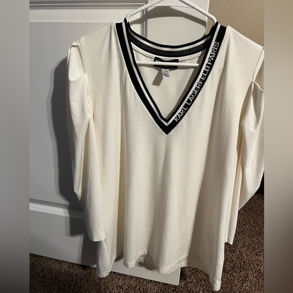 Karl Lagerfeld Paris blouse with puff sleeves